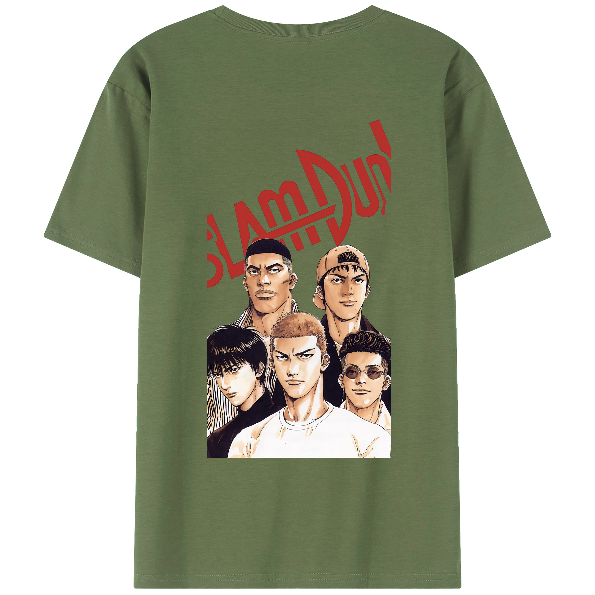 （画像用） SLAM DUNK／スラムダンク 綿100％ メンズ半袖Tシャツ（バックプリント） 通気性